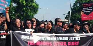 Akwa Ibom First Lady Leads Women’s Protest On Raped, Murdered Lady Job Seeker