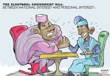 National Interest and Peronal interest carricature
