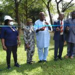 Chairman of Ikoyi Golf Club Golfers Community of Nigeria Association (IGCNA), Wahab Aminu-Sarumi, cutting the tape to flag off the Facility Upgrade works for the Golf Course by Julius Berger Facility Works in Lagos recently. 